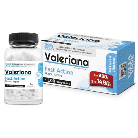 SANAVITA VALERIANA INTEGRATORE ALIMENTARE 100 COMPRESSE RILASCIO RAPIDO