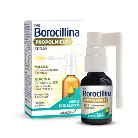 NEO BOROCILLINA PROPOLMIELE+ SPRAY 20ML MIELE EUCALIPTO PER IL BENESSERE DELLA GOLA