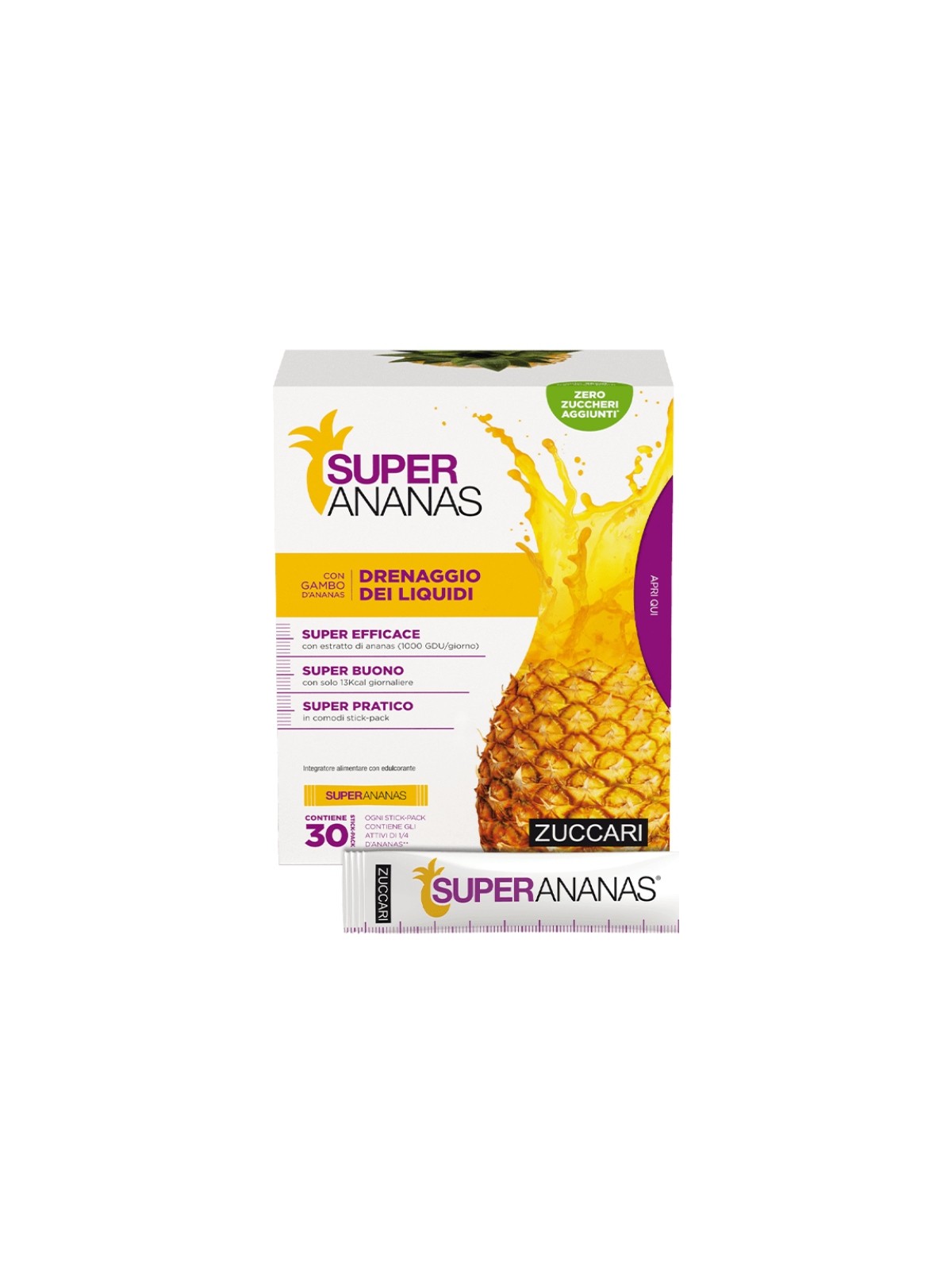 Zuccari Super Ananas 30 Stick-pack Drenante