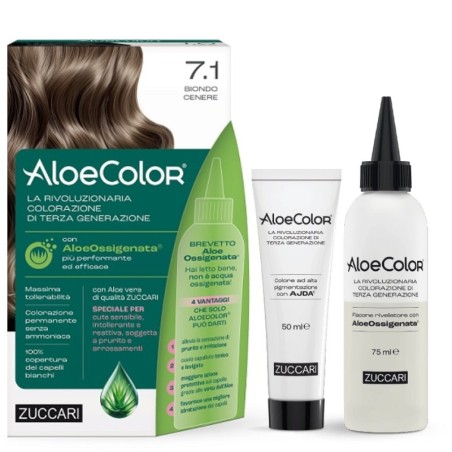 Zuccari AloeColor 7.1 Biondo Cenere Colorazione Capelli