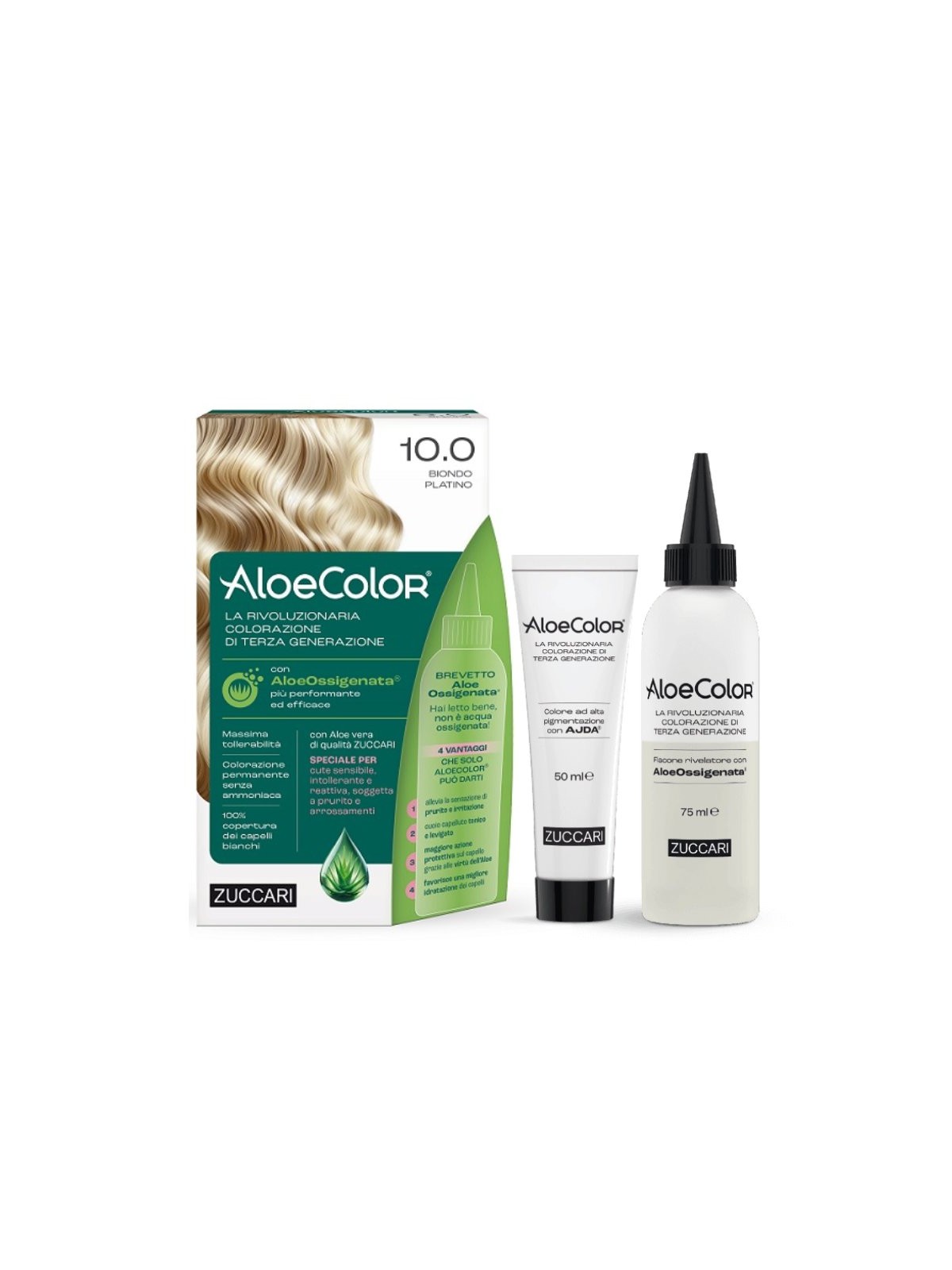 Zuccari AloeColor 10.0 Biondo Platino Colorazione Capelli