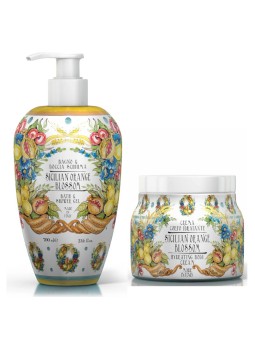 Il Set Corpo Linea Fiori d'Arancio di Sicilia  comprende: 

Bagno Docciaschiuma da 700 ml 
Crema Corpo idratante da 450 ml