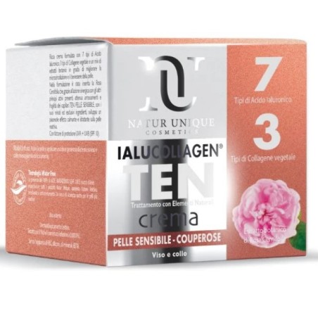 Natur Unique Ialucollagen Ten Crema Pelle Sensibile Couperose  Viso e Collo