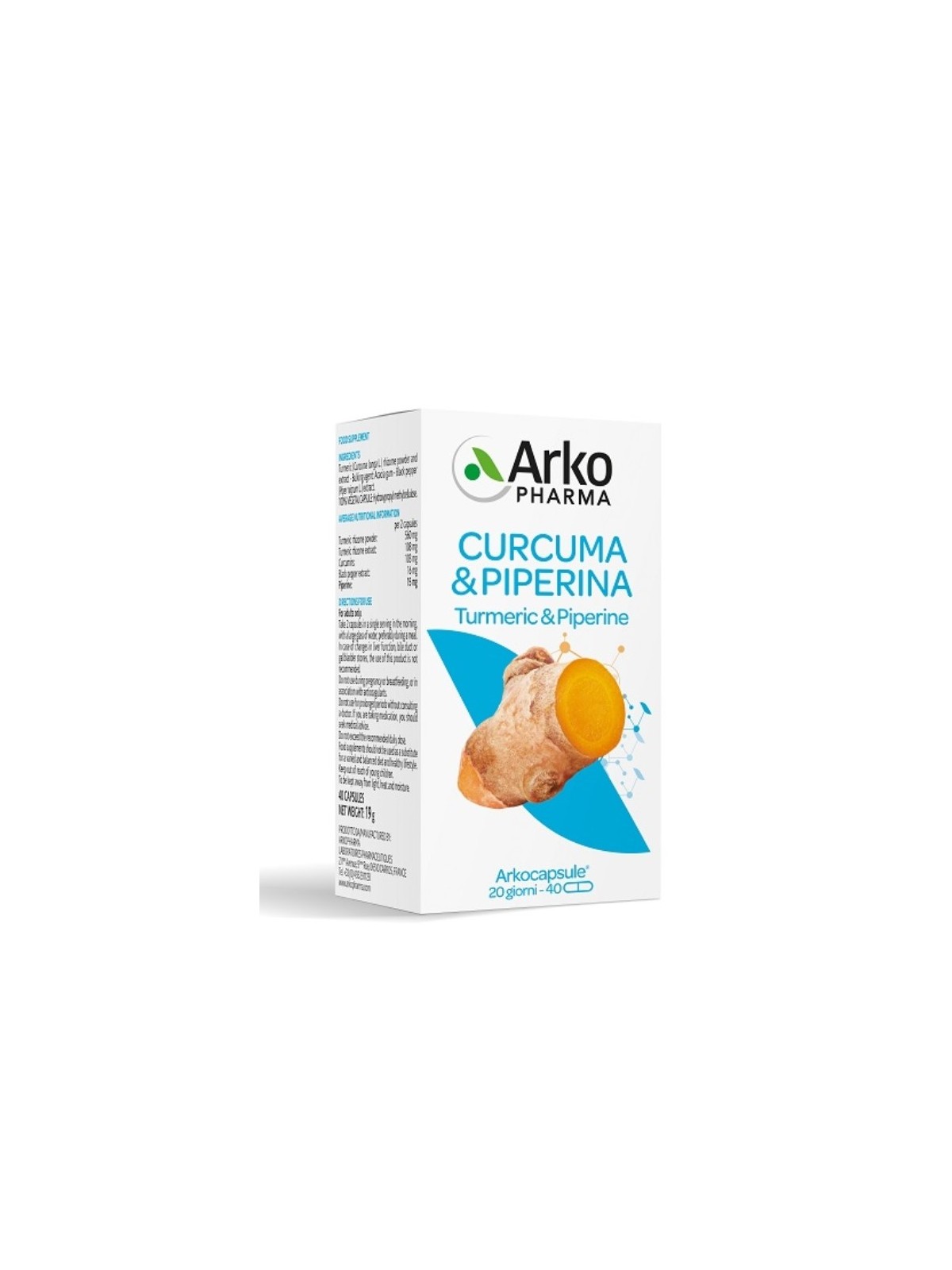 Curcuma e Piperina 40 capsule Arkopharma